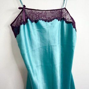 Victorias Secret VS Fairycore Blue Purple Lace Chemise Nightgown Lingerie SM S